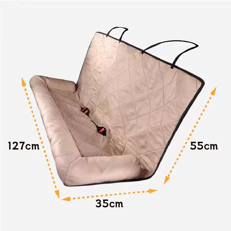 2-in-1 Dog Car Bed & Seat Cover | Anti-Slip Waterproof Machine-Washable
