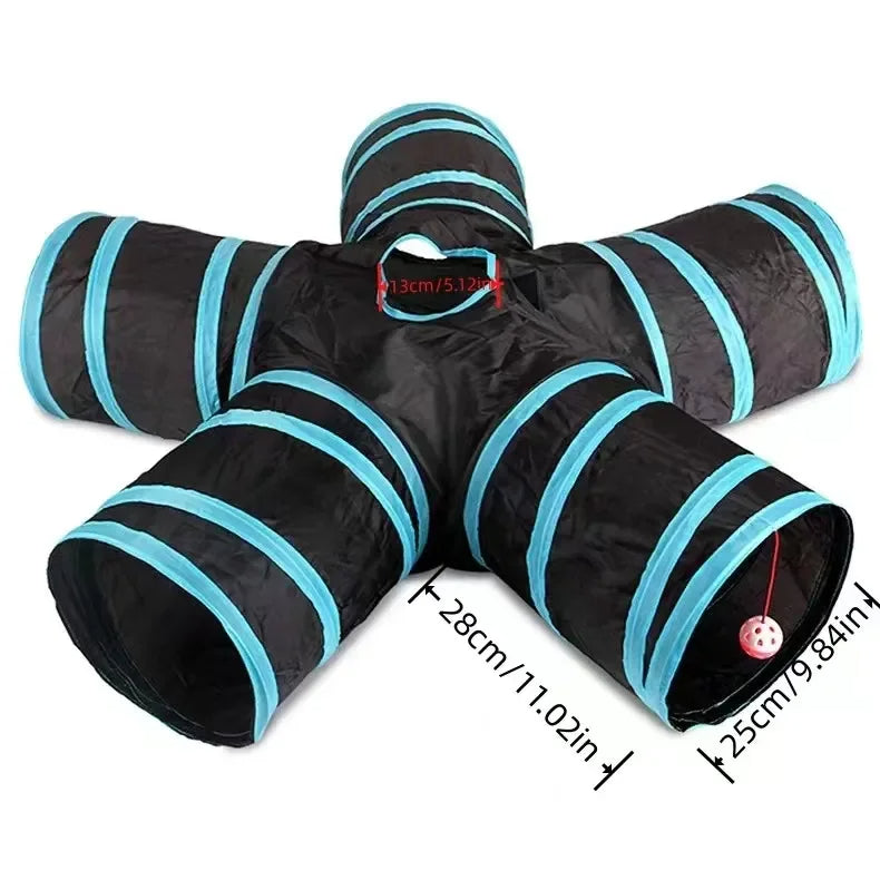 Foldable Cat Play Tunnel with Crinkle Sound