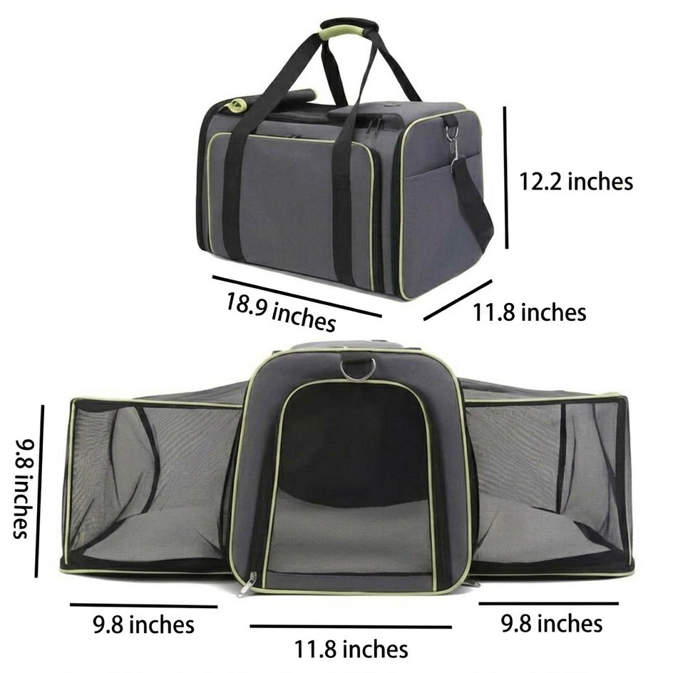 Expandable Pet Carrier Bag | Breathable Mesh Foldable Soft-Sided