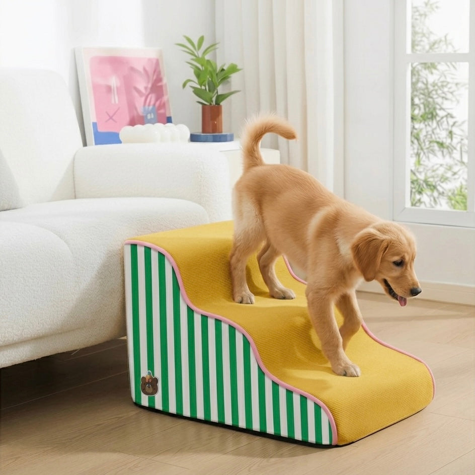 Orthopedic Dog Stairs That Protect Joints | Foam Steps & Non-Slip Base