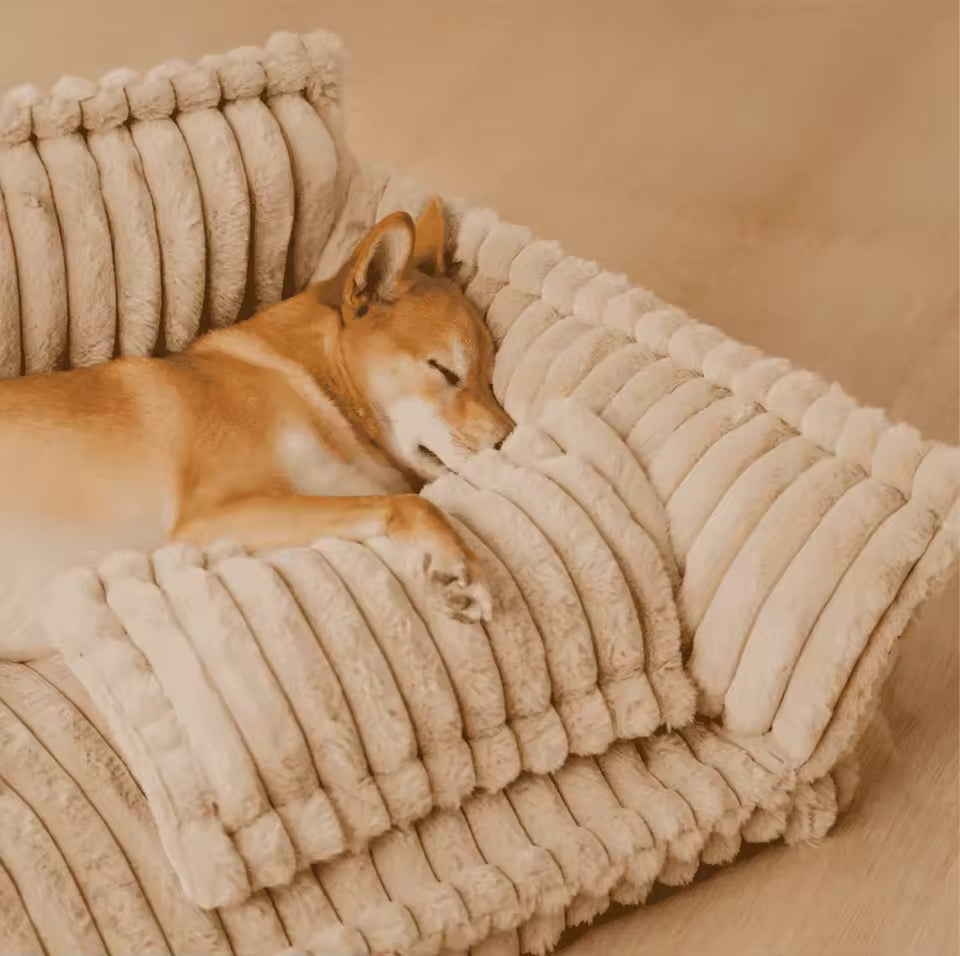 Orthopedic Dog Bed with Elevated Headrest