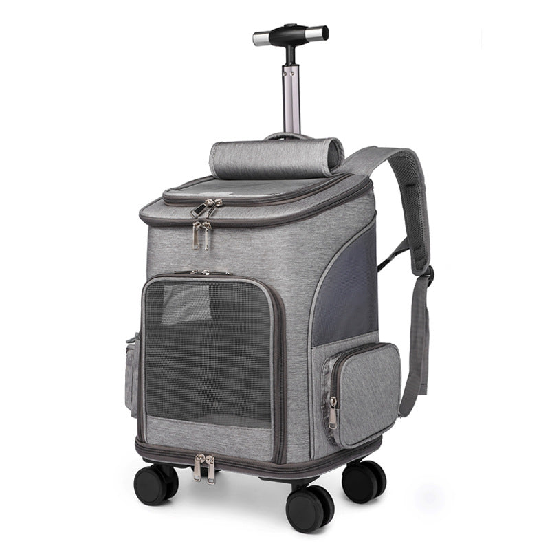 Foldable Pet Backpack with Wheels