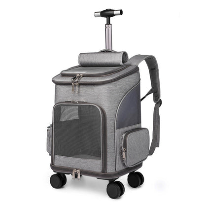 Foldable Pet Backpack with Wheels