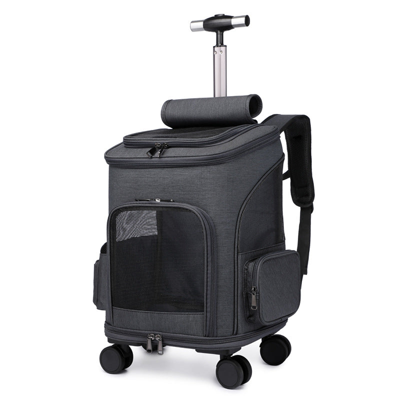 Foldable Pet Backpack with Wheels