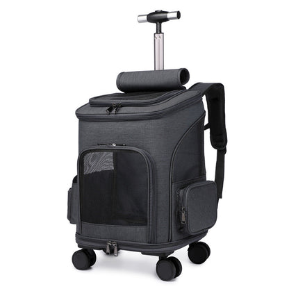 Foldable Pet Backpack with Wheels