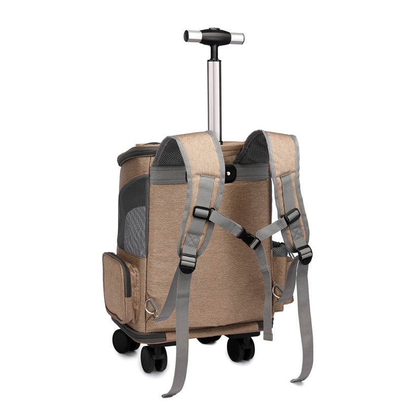 Foldable Pet Backpack with Wheels