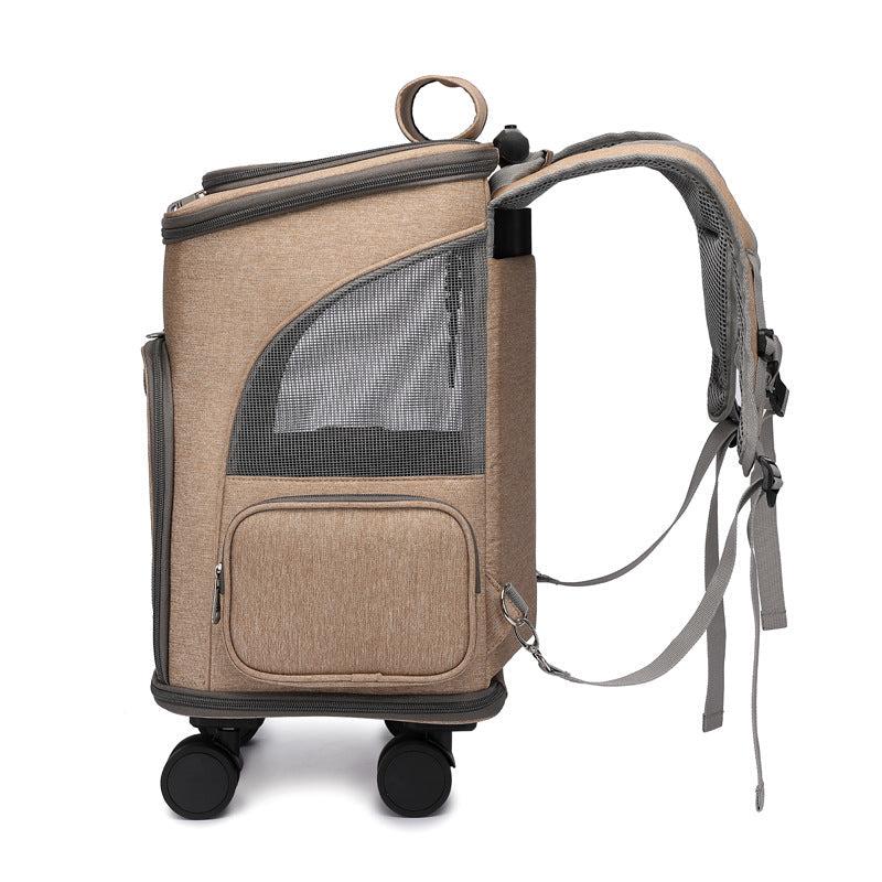 Foldable Pet Backpack with Wheels