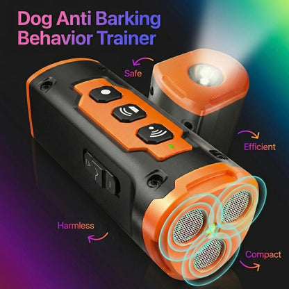 Ultrasonic Dog Training Device | 3 Sonic Emitters, 50ft Range & LED Flashlight