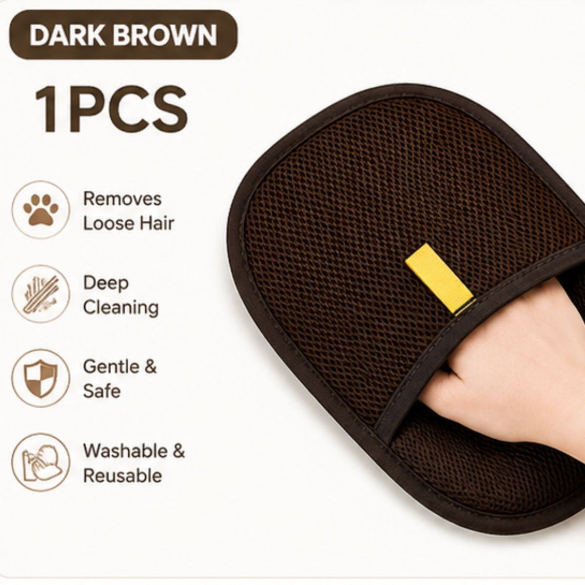 Pet Hair Remover Grooming Glove for Dogs & Cats