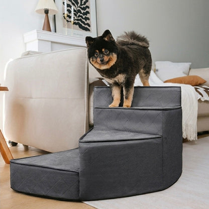 Spiral Dog Stairs for Beds & Sofas | Faux Leather & Joint-Friendly