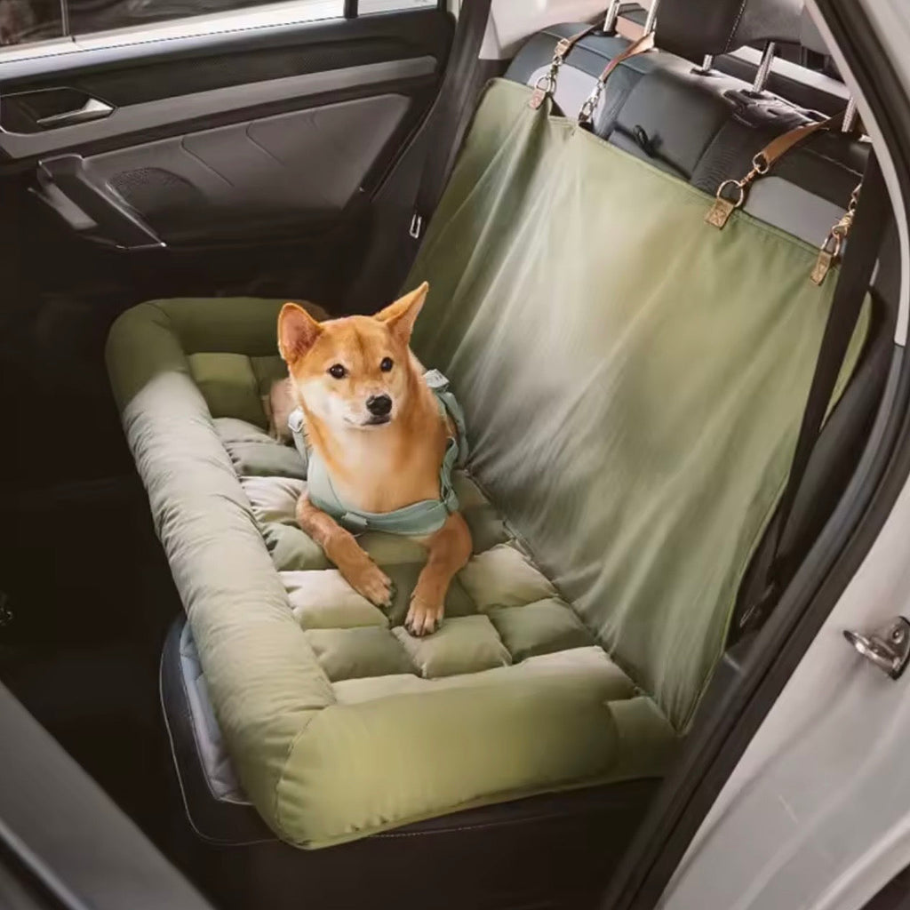 Large Dog Car Seat Bed | Waterproof Bolstered Travel Nest Anti-Slip