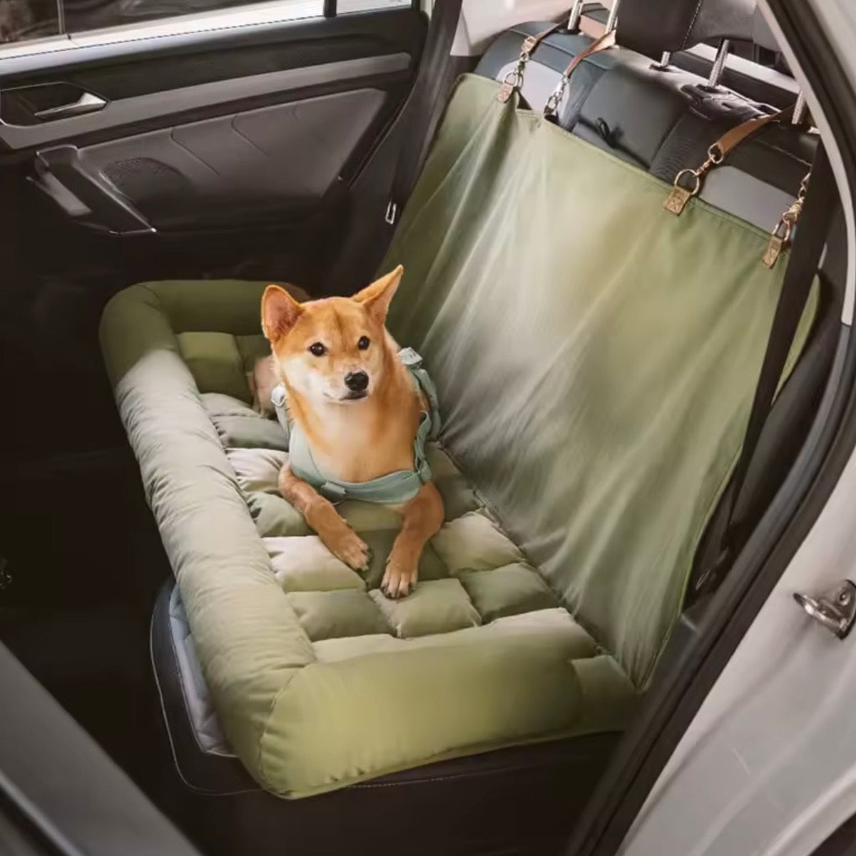 Large Dog Car Seat Bed | Waterproof Bolstered Travel Nest Anti-Slip