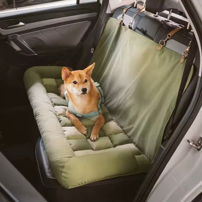 Large Dog Car Seat Bed | Waterproof Bolstered Travel Nest Anti-Slip