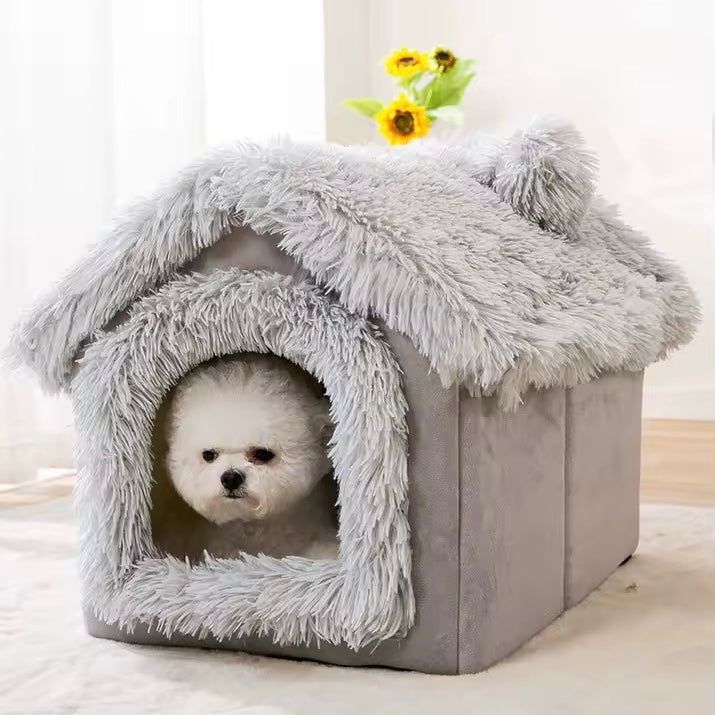 Fleece Pet Bed for Dogs & Cats | Soft Washable Cover & Non-Slip Base