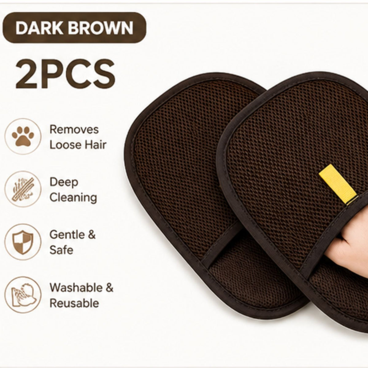 Pet Hair Remover Grooming Glove for Dogs & Cats
