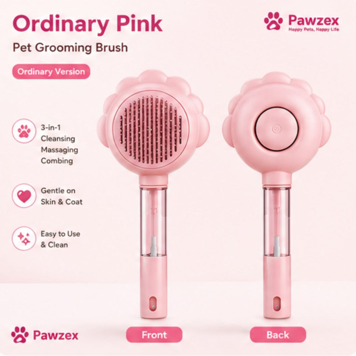 2-in-1 Self-Cleaning Pet Brush with Spray
