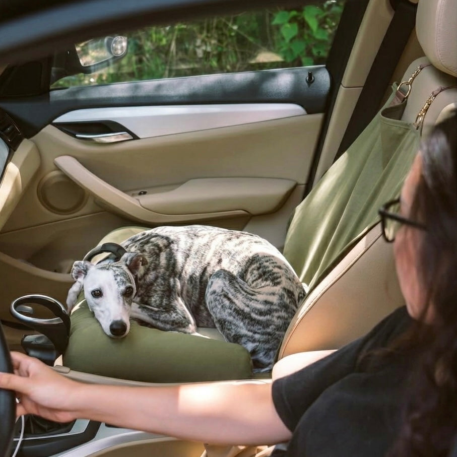 Large Dog Car Seat Bed | Waterproof Bolstered Travel Nest Anti-Slip