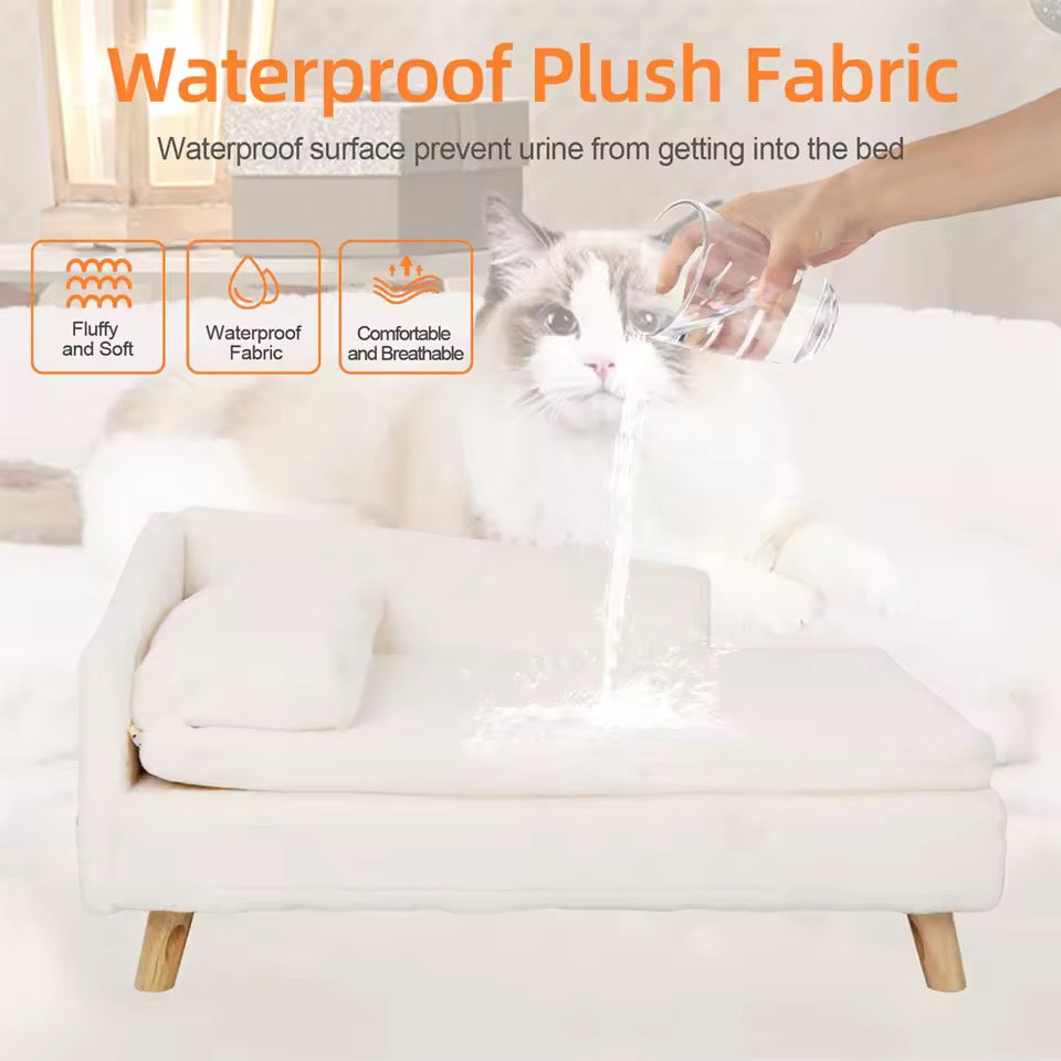 Elevated Pet Sofa Bed for Cats & Small Dogs