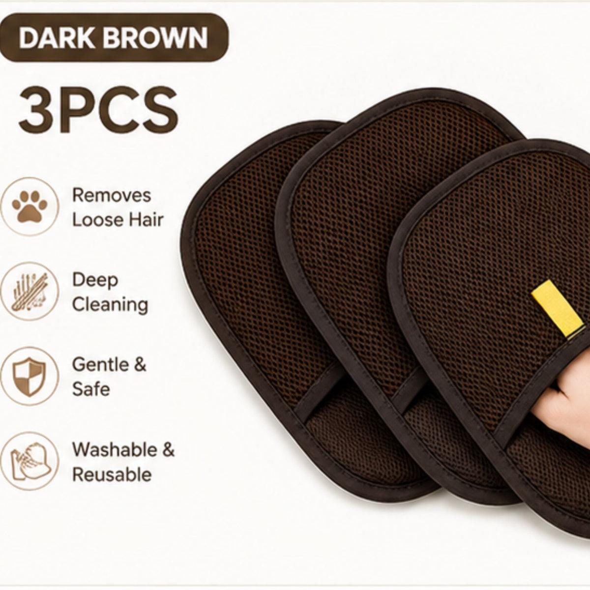 Pet Hair Remover Grooming Glove for Dogs & Cats