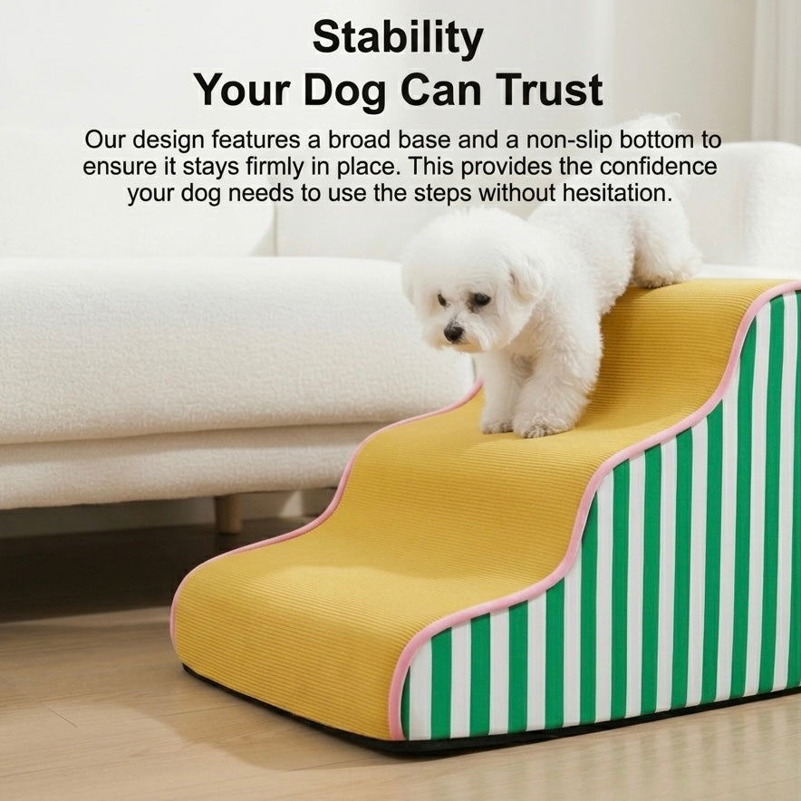 Orthopedic Dog Stairs That Protect Joints | Foam Steps & Non-Slip Base