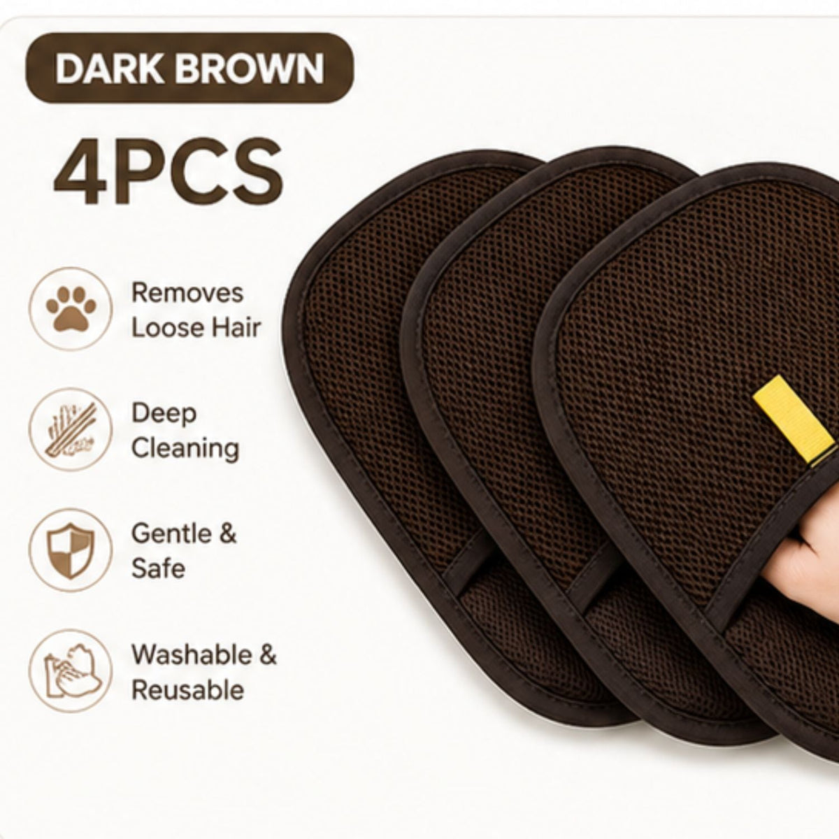 Pet Hair Remover Grooming Glove for Dogs & Cats