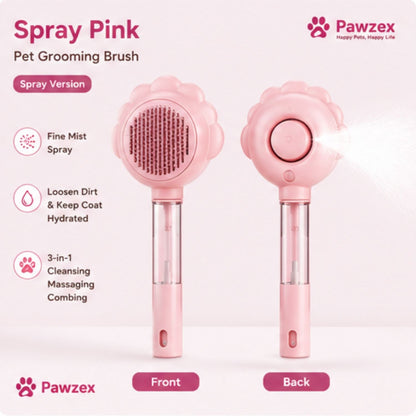 2-in-1 Self-Cleaning Pet Brush with Spray
