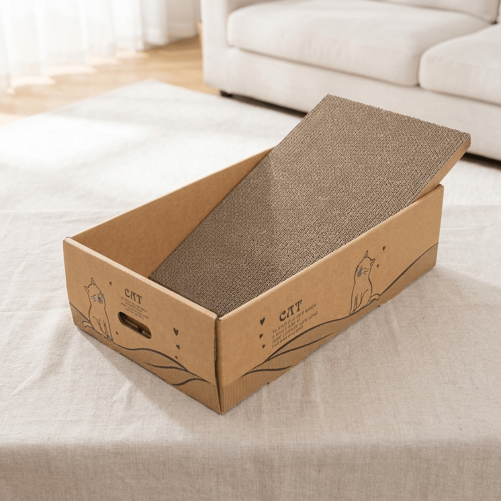 Reversible Cardboard Cat Scratch Ramp | Wave Lounge Scratcher