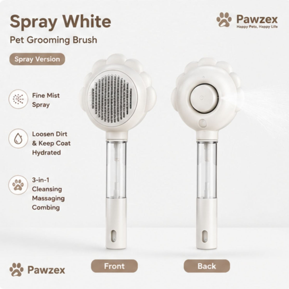 2-in-1 Self-Cleaning Pet Brush with Spray