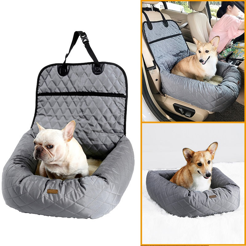 2-in-1 Pet Car Seat Bed for Dogs & Cats