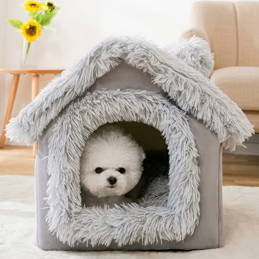 Fleece Pet Bed for Dogs & Cats | Soft Washable Cover & Non-Slip Base