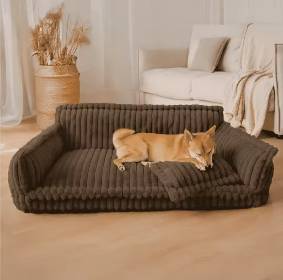 Orthopedic Dog Bed with Elevated Headrest