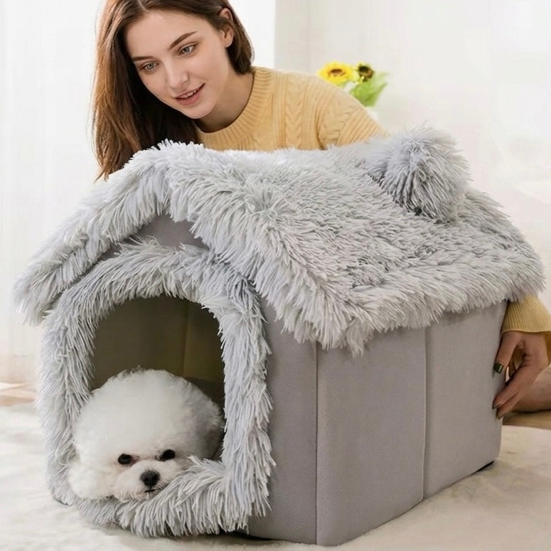 Fleece Pet Bed for Dogs & Cats | Soft Washable Cover & Non-Slip Base