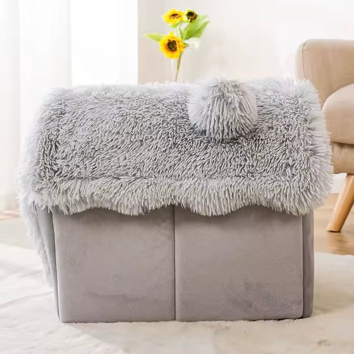 Fleece Pet Bed for Dogs & Cats | Soft Washable Cover & Non-Slip Base