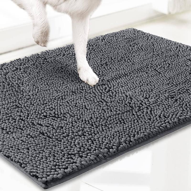 Absorbent Chenille Entryway Rug for Muddy Paws