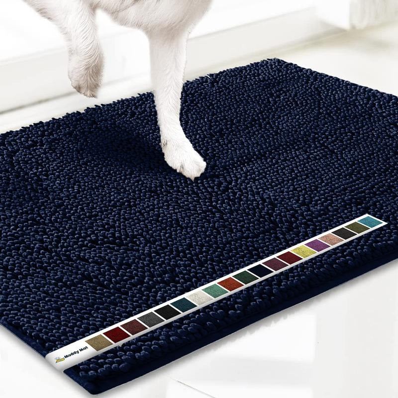 Absorbent Chenille Entryway Rug for Muddy Paws