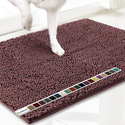 Absorbent Chenille Entryway Rug for Muddy Paws