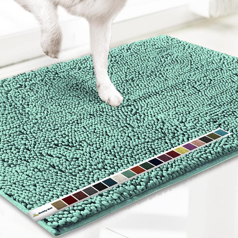 Absorbent Chenille Entryway Rug for Muddy Paws