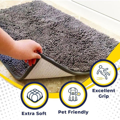 Absorbent Chenille Entryway Rug for Muddy Paws