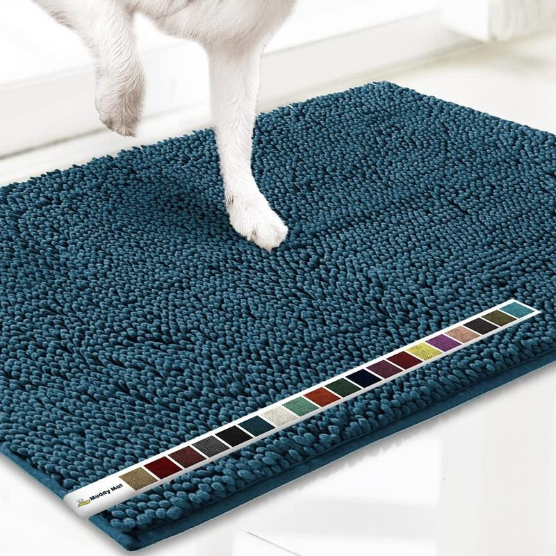 Absorbent Chenille Entryway Rug for Muddy Paws