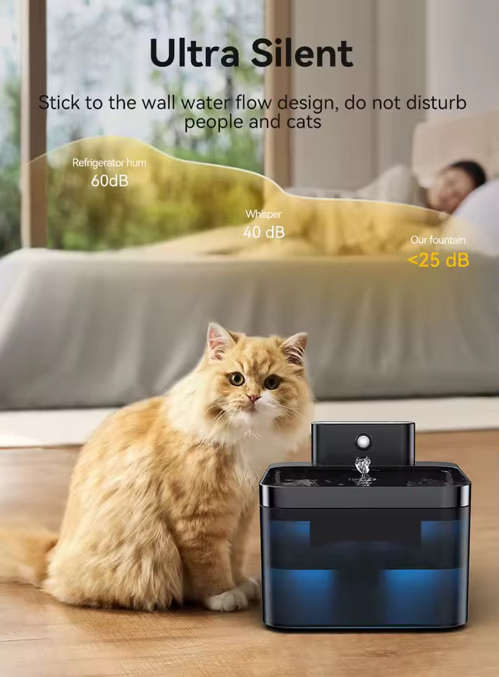Cat Water Fountain That Encourages Hydration | 2.2L Quiet Sensor Pump