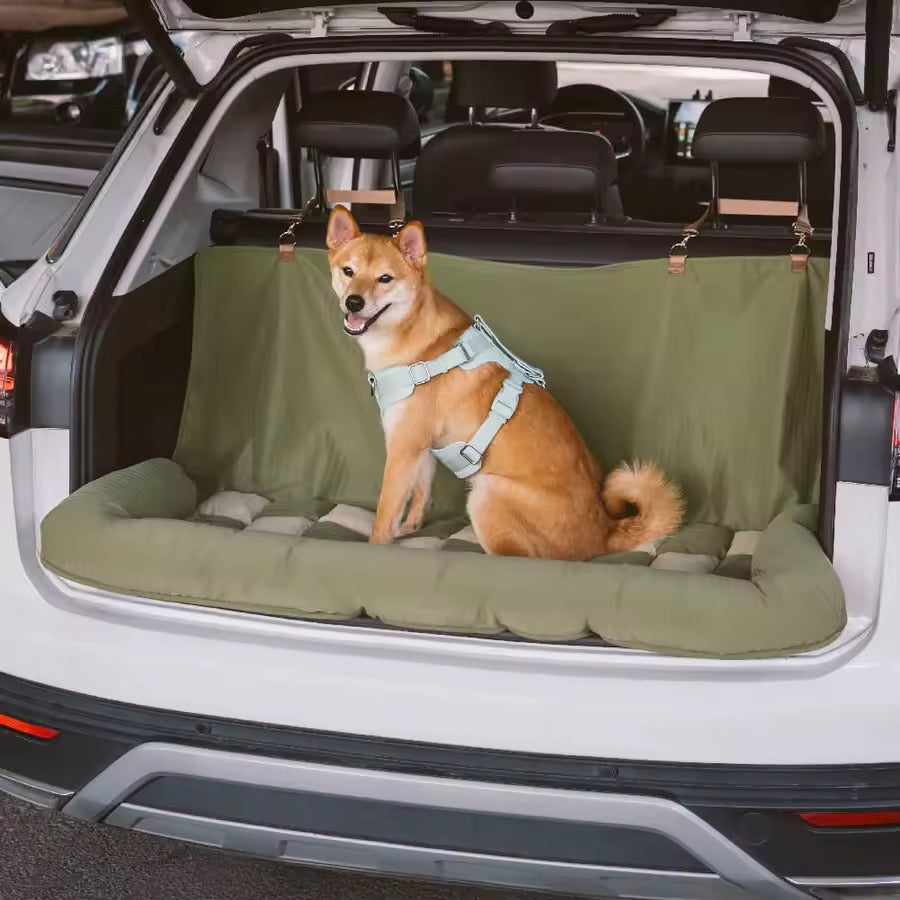 Large Dog Car Seat Bed | Waterproof Bolstered Travel Nest Anti-Slip