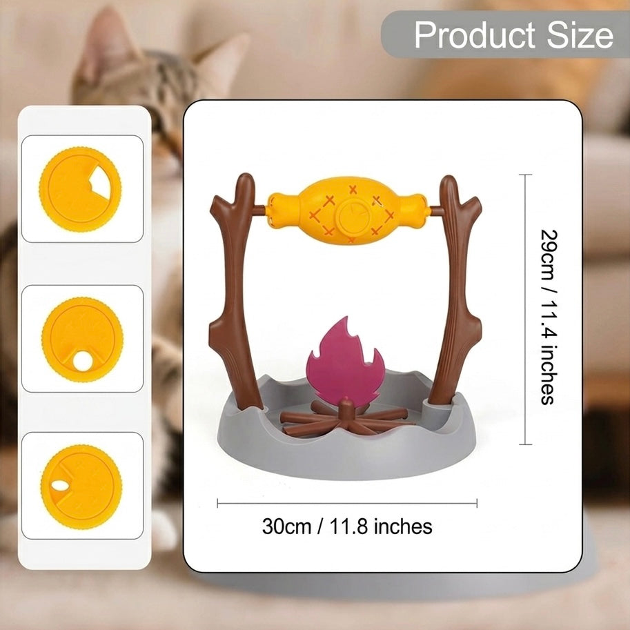 Interactive Cat Slow Feeder | Rotating Drumstick Dispenser Adjustable