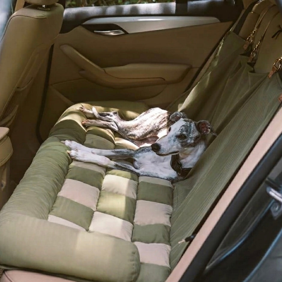 Large Dog Car Seat Bed | Waterproof Bolstered Travel Nest Anti-Slip