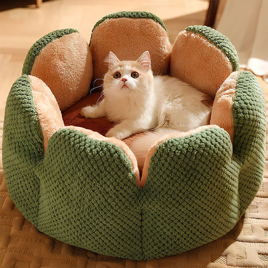 Cactus Pet Bed | Soft Plush Enclosed Nest for Cats & Small Dogs