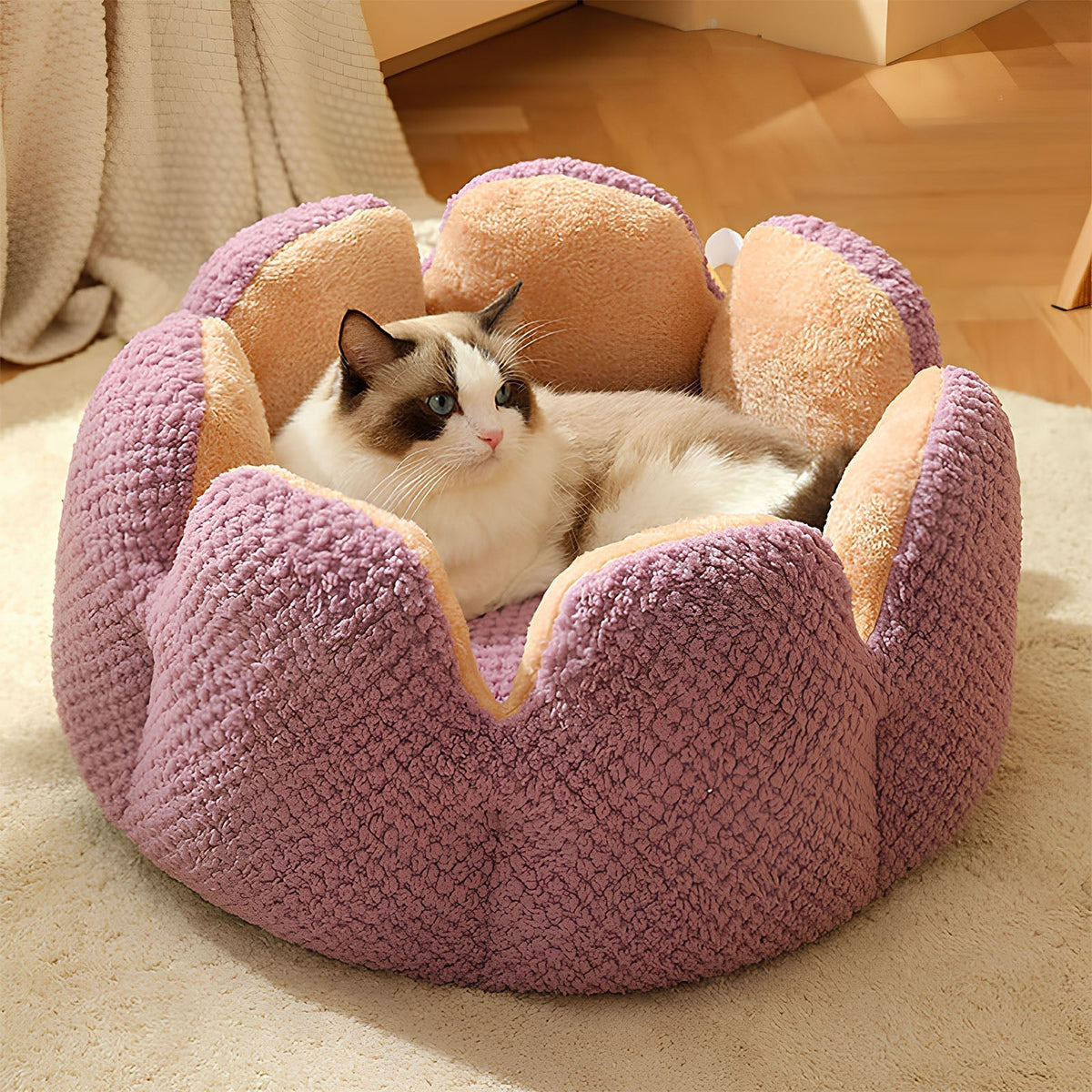 Cactus Pet Bed | Soft Plush Enclosed Nest for Cats & Small Dogs