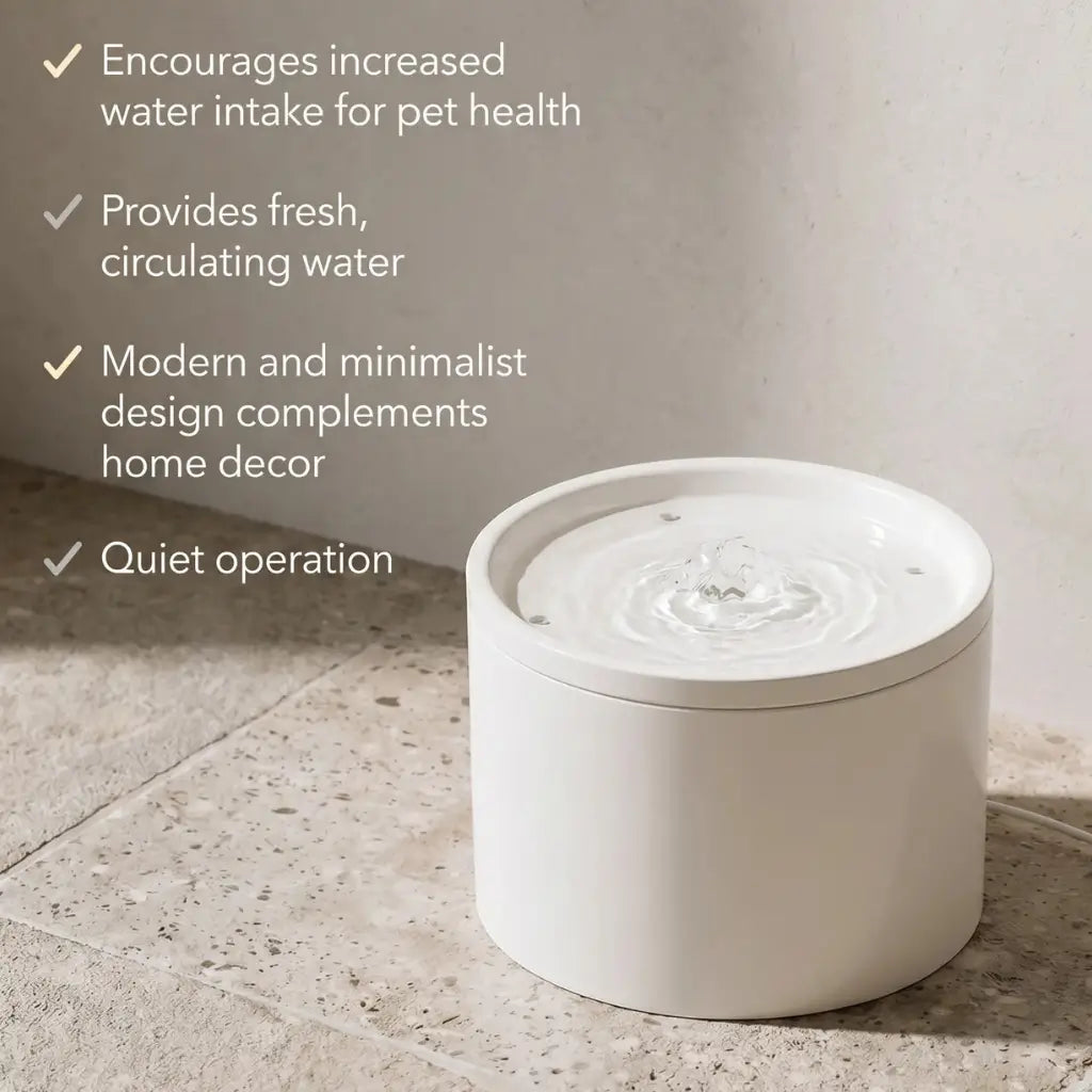 Ceramic Cat Water Fountain | 4-Layer Filtration Ultra-Silent 20dB &
