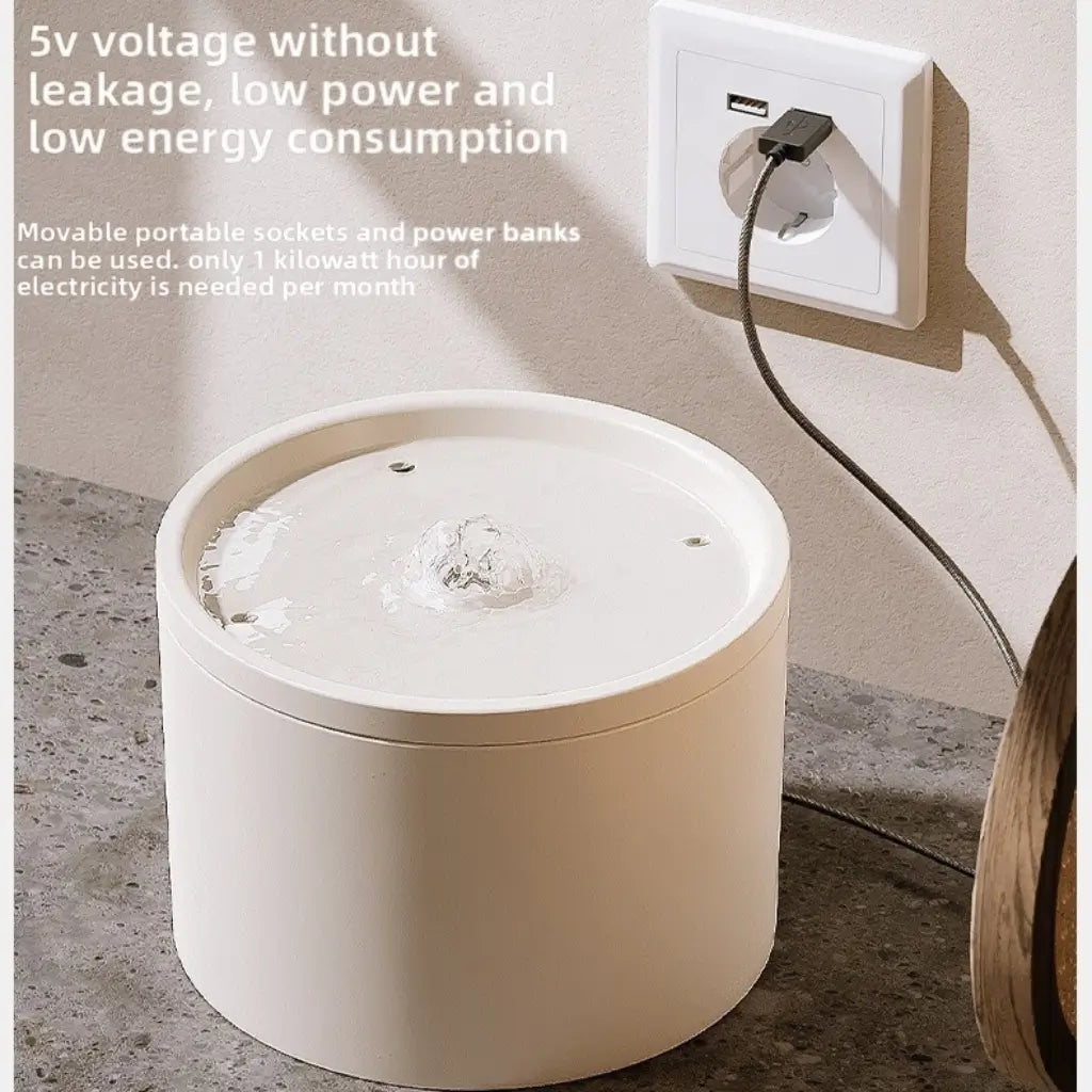 Ceramic Cat Water Fountain | 4-Layer Filtration Ultra-Silent 20dB &