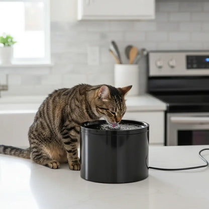 Ceramic Cat Water Fountain | 4-Layer Filtration Ultra-Silent 20dB &