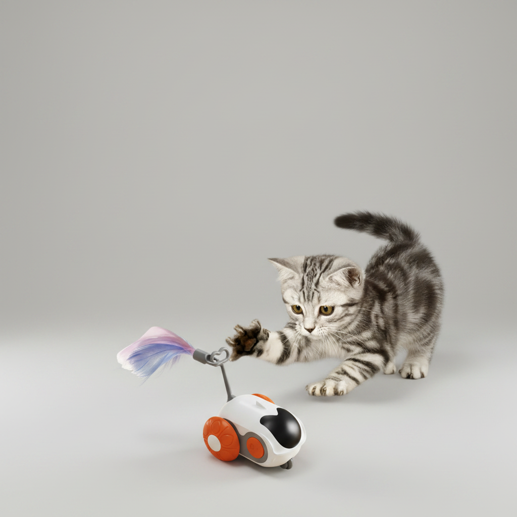 Interactive Cat Toy Wand with Remote | Motion Play for Bored Cats
