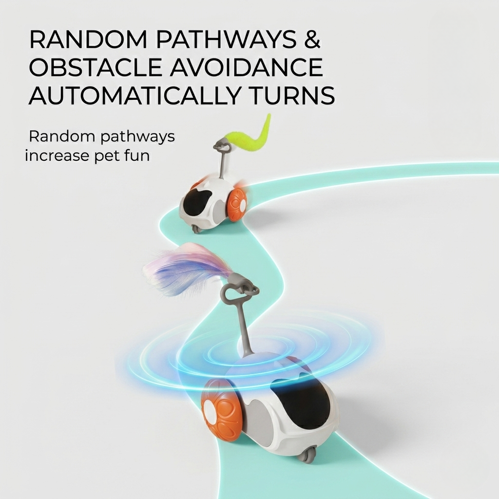 Interactive Cat Toy Wand with Remote | Motion Play for Bored Cats